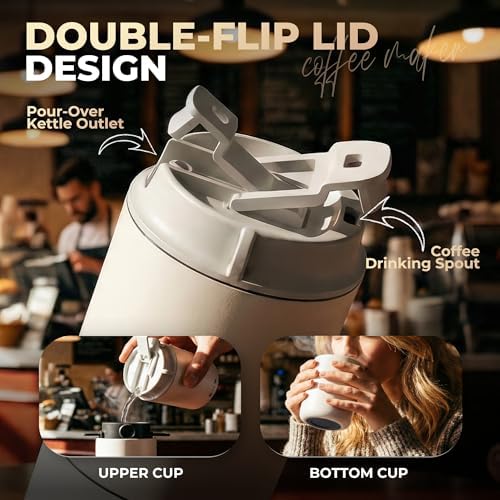 HAUSHOF Camping Coffee Maker, Coffee Grinder for Travel