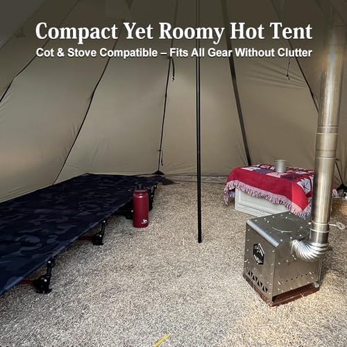 MC TOMOUNT 3.6lb Ultralight Hot Tent, Tipi Backpacking Tent for Camping