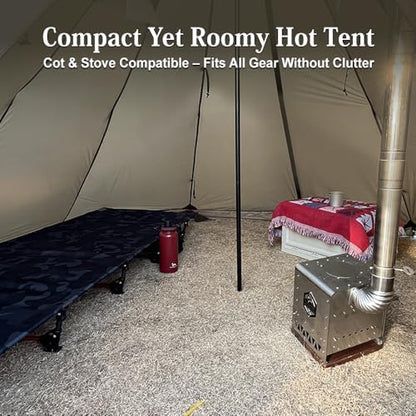 MC TOMOUNT 3.6lb Ultralight Hot Tent, Tipi Backpacking Tent for Camping