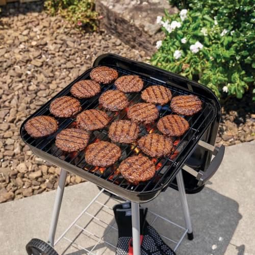17.5 Inch Portable Charcoal Grill with Removable Ash Catcher, Durable Wheels, and Side Dampers for Effortless Cleanup