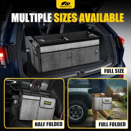MIKKUPPA Trunk Organizer with Lid - 65L Car Organizer with Cooler, Gray