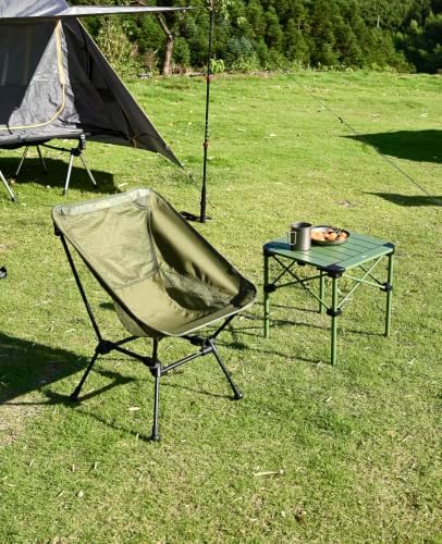 iClimb Lightweight Stable Alu. Folding Square Table Roll Up Top (Nature, S)