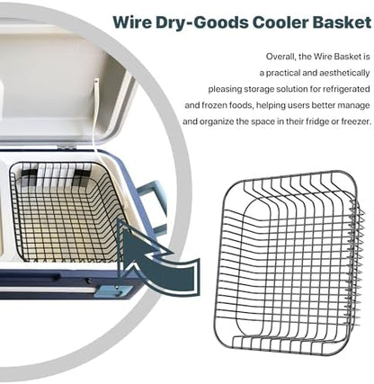 Coolers Wire Basket -Compatible with 90 Qt Rotomold Coolers,Fits Yukon 90 QT，Glide 110 QT 、Ice Cube 48 QT&60 QT Coolers,Cooler Replacement Parts, Cooler Storage Dry Goods Basket