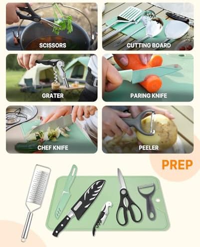 Gaialoop Camping Utensil Set, Camping Cooking Utensils & Kitchen Tools