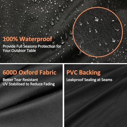 Tabletop Grill Cover for Royal Gourmet PD1305H 3 Burner Portable Grill and Griddle Combo, 600D Heavy Duty Outdoor Waterproof UV Resistant Windproof Dustproof Cover