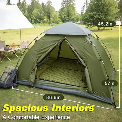 Camping Tent, 1-2 Person Tent, Lightweight Waterproof Backpacking Tent, 5-Minute Setup Outdoor Tent with Carry Bag, Ideal for Camping Hiking