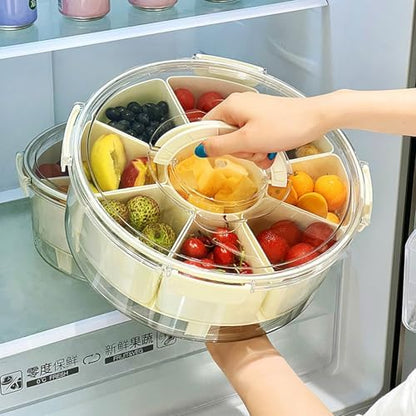 Multi Compartment Food Organiser with Ice Retention Tray for Hiking Travel Fruit Snacks Organization Tool