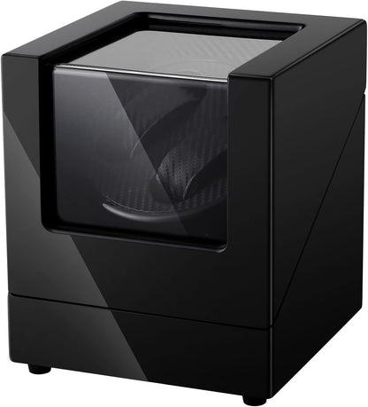 Uten Automatic Double Watch Winder Box, Luxury Wooden Storage Case for Mechanical Watch Winder with Quiet Motor 5 Rotation Mode, Black.