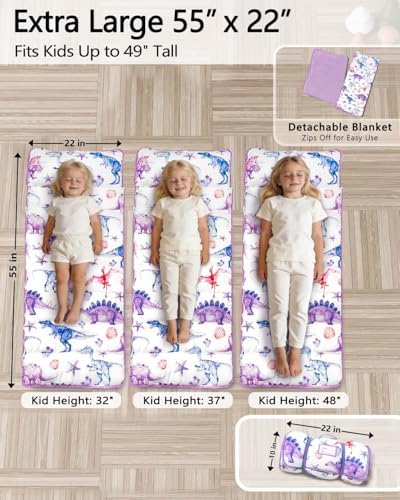 Primlect Toddler Nap Mat with Pillow, Thickened Extra Large Sleeping Bag
