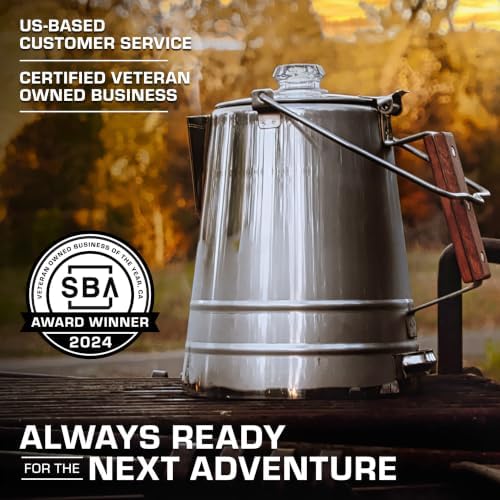 COLETTI Butte Coffee Percolator Camping — Percolator Coffee Pot, NO Aluminum or Plastic [14 Cup]