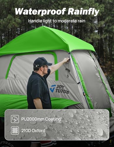 JOYTUTUS Automatic Truck Tent, Easy Set-up, Portable Truck Bed Tent 5.5FT-6.5FT with Rainfly, Truck Camping Tent with Waterproof PU2000mm Double Layer for 2 Person