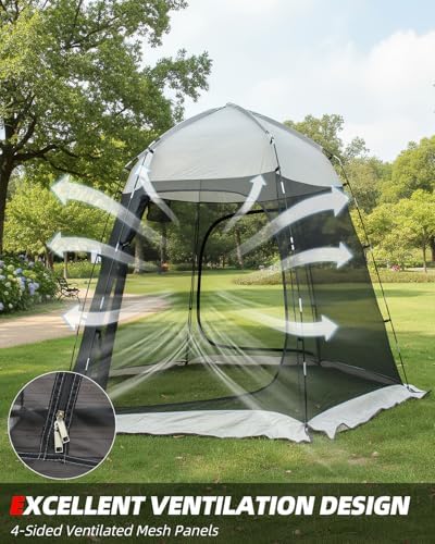 Abahub Portable Screen House Tent for 4 Person, 9.2x9.2x6.6 ft