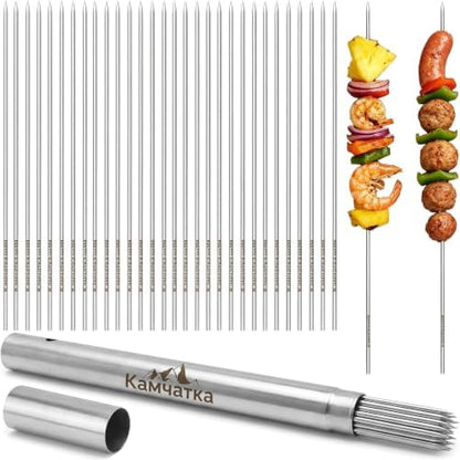 50 Pack 13.5 Inch Stainless Steel BBQ Skewers