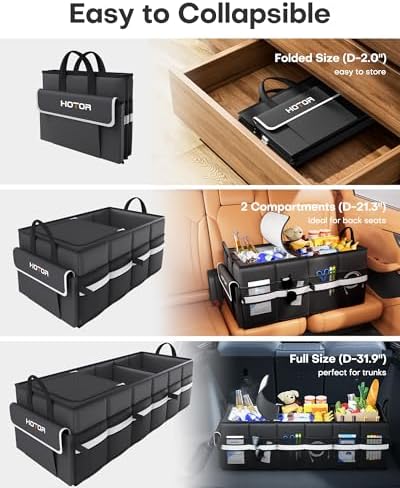 HOTOR Trunk Organizer - Car Organizer with Built-In Leakproof Car Cooler