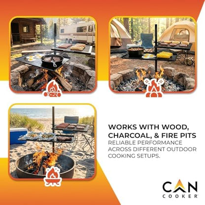 GameMaker Open Fire Cooking Griddle | Adjustable Height