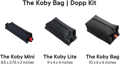 TOOLETRIES The Koby Mini Dopp Bag - Silicone Toiletry Organizer, Bathroom Travel Bag - Features Heavy-Duty Zipper, Leak Resistance, Easy to Clean - Charcoal