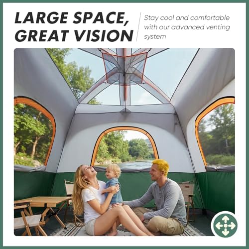 OLIXIS Camping Tent 2 Person, Tent for Camping, Fast Setup, Compact Carry