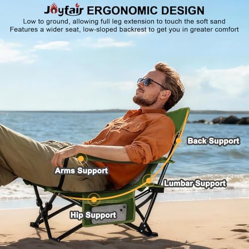 Joyfair Beach Camping Chair (2 Pack), Folding Chair for Adults (Green)