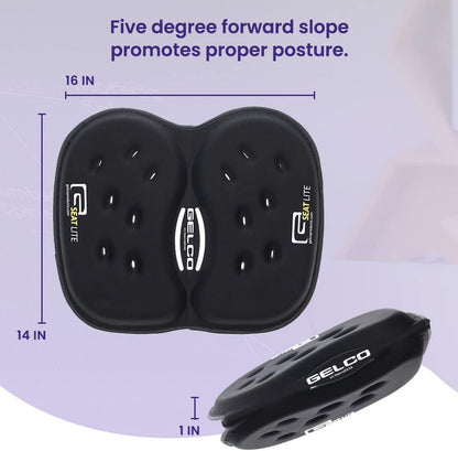 LITE Travel Gel Foam Cushion | Back Pain, Sciatica, Pressure Relief | Relieves Tailbone Discomfort, Promote Healthy Posture | Ergonomic Comfort | Car, Commute, Airplane and Travel - Gray