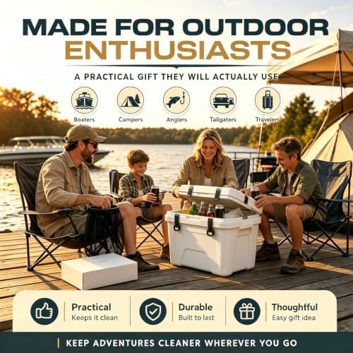 Outdoor Cooler Mesh Trash Bag Attachment,Cooler Can Trash Bag,Tool-Free Trash Can Accessory Fits Most Roto-Molded Coolers for Camping, Fishing, Boats, Pontoons, Kayaks, Truck Beds, SXS & ATV