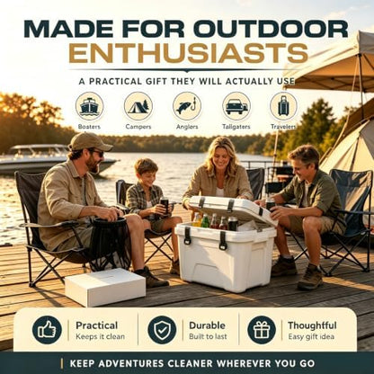 Outdoor Cooler Mesh Trash Bag Attachment,Cooler Can Trash Bag,Tool-Free Trash Can Accessory Fits Most Roto-Molded Coolers for Camping, Fishing, Boats, Pontoons, Kayaks, Truck Beds, SXS & ATV