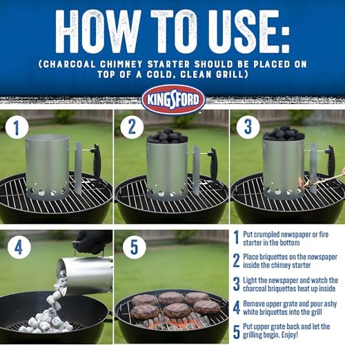 Kingsford Compact Charcoal Chimney Starter for Grills and BBQs