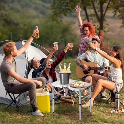 Folding Camp Table Small, 24"Lx 16"W Adjustable Height Small Folding Table