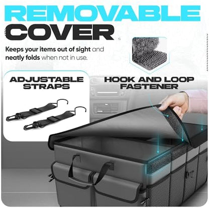 FORTEM Trunk Organizer - Foldable Car Organizer & Storage for SUVs & Trucks