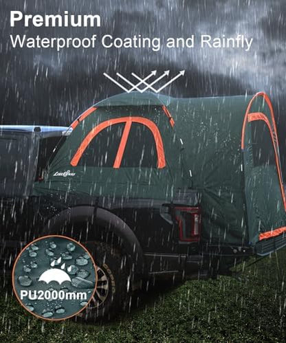 LIBERRWAY Truck Bed Tent for 2 Person, 5.5-5.8 FT Pickup Truck Tent with Waterproof Rainfly Oxford for Camping Travel Outdoor Chevy Silverado 1500 Dodge Ram 1500 Ford F-150 GMC