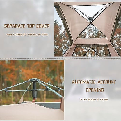 Camping Tent with Instant Setup, Waterproof Tent, 1-2 Person Easy Quick Setup Dome Family Tents for Camping