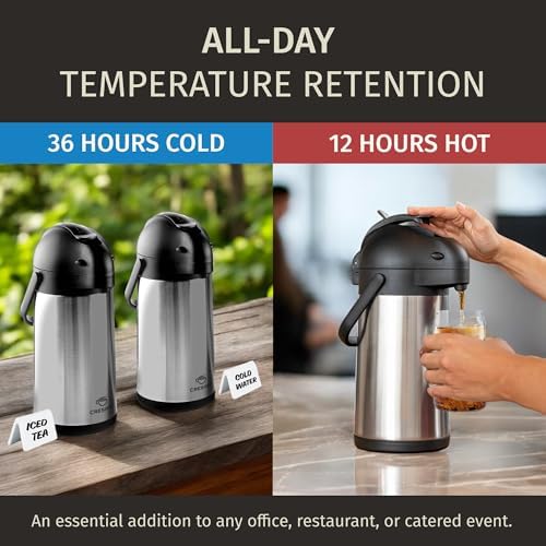 Thermal Coffee Carafe 74Oz, Keeps Drinks Hot for 12 hrs & Cold for 36 hrs