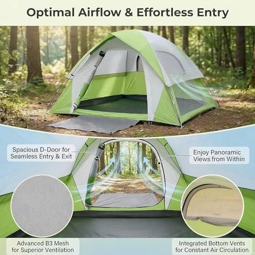 XL Camping Tents 4/6 Person Waterproof Double Layer Dome