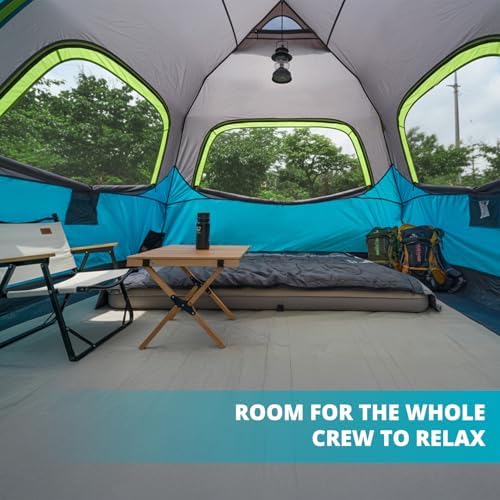 CAMEL CROWN 4/6 Person Instant Cabin Tent, Pop Up Windproof Tents for Camping, 60-Second Setup Family Tent with Carry Bag for Outdoor Hiking