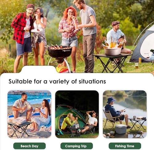 Opliy 2-Pack Portable Camping Table – Ultralight Foldable Car Tray Table with Carry Bag for Camping, Picnic, BBQ, Beach & Outdoor Travel