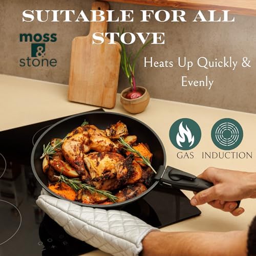 Moss & Stone 10-Piece Nonstick Pots and Pans Set, Removable Handle Cookware