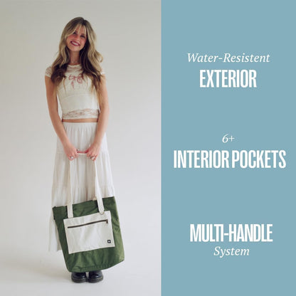 Thread Wallets Utility Tote – Large Travel Tote with Multi-Pocket Design, Laptop Compartment & Work Bag for Women