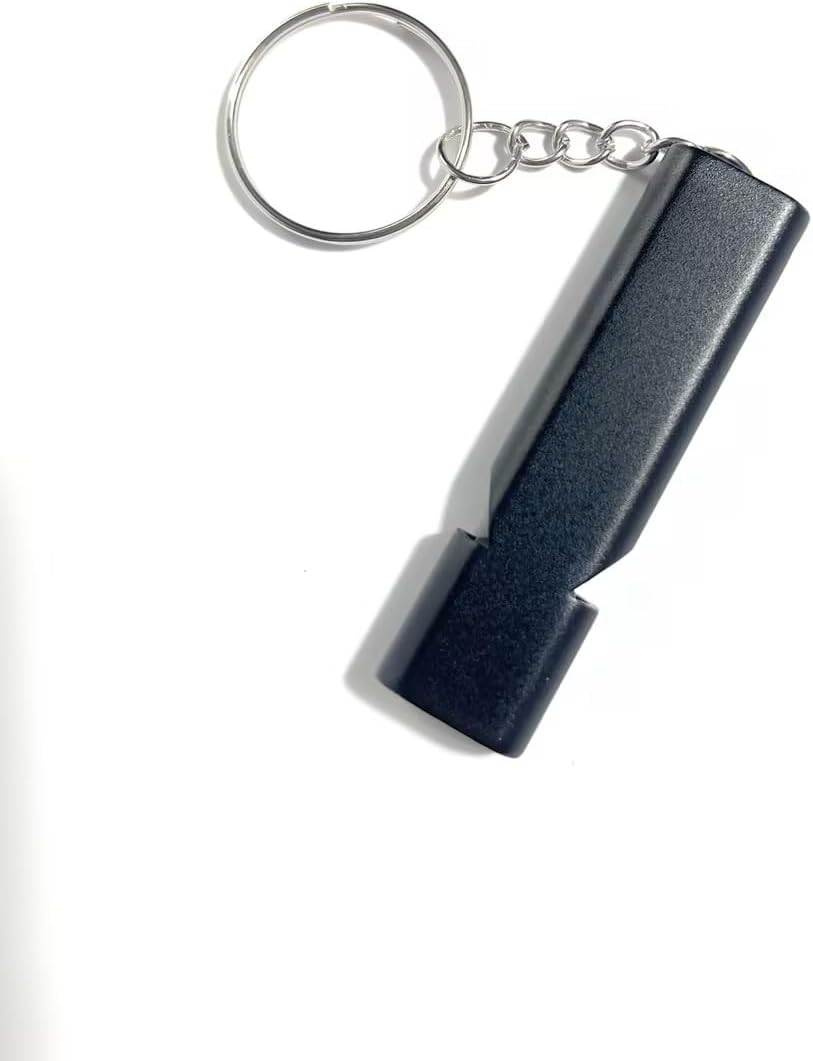 4-Pack Loud 120dB Double Tube Emergency Whistle - Aluminum Alloy, Corrosion-Resistant Safety Whistle with Lanyard & Keychain-Ideal for Camping Hiking Boating Fishing Survival Tool