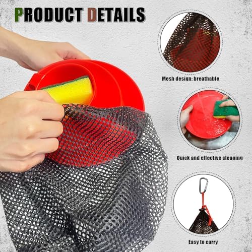 Scout Camping Mess Kit for Person Boy Scout Dishes Set Girl Scout Mess Kit with Mesh Bag Reusable Light Weight Eating Utensils Plastic Camping Cutlery Set for Travel Camp