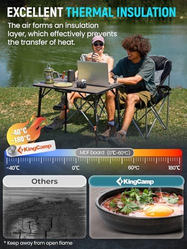 KingCamp Fiber Glass Folding Camping Table with Adjustable Height