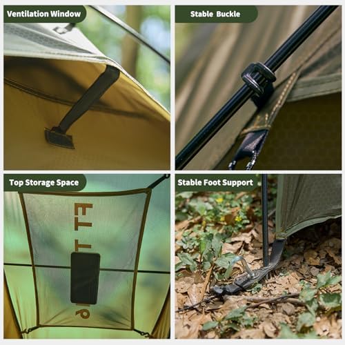 Camping Tent 1 to 2 Person, Backpacking Tent Waterproof & Windproof, Ultralight Instant Tent for Camping, Hiking, Outdoor,Lightweight for Adults Kids Scouts Easy Setup