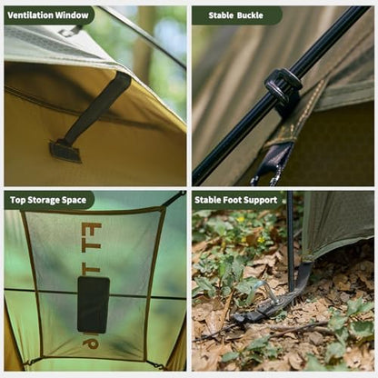 Camping Tent 1 to 2 Person, Backpacking Tent Waterproof & Windproof, Ultralight Instant Tent for Camping, Hiking, Outdoor,Lightweight for Adults Kids Scouts Easy Setup
