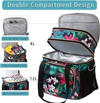 GLENKEY Expandable Lunch Box Women Insulated Soft Leakproof Cooler Bag