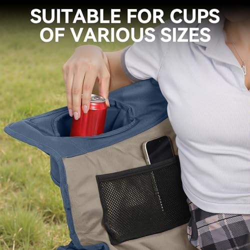 Oversized Double Camping Chair Padded Camping Chairs for Adults,Blue