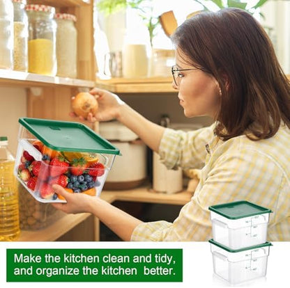 FoldTier 2 Pcs Square Food Storage Containers, Green, 12 Qt