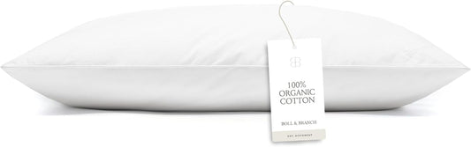 BOLL & BRANCH Down Alternative Pillow - Soft, Standard - Cooling Shell - Hypoallergenic Primaloft Luxury Down Alternative Fill - Superior Support