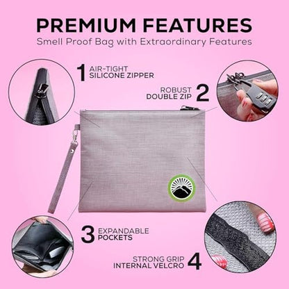 Enjoy Native Smell Proof Bag with Lock 11" x 9", Smell Proof Container, Dog Tested Odor resistant Bags, Best Zipper odor sealing pouch for Herbs, Coffee & Travel Medicine, Scent resistent Containers