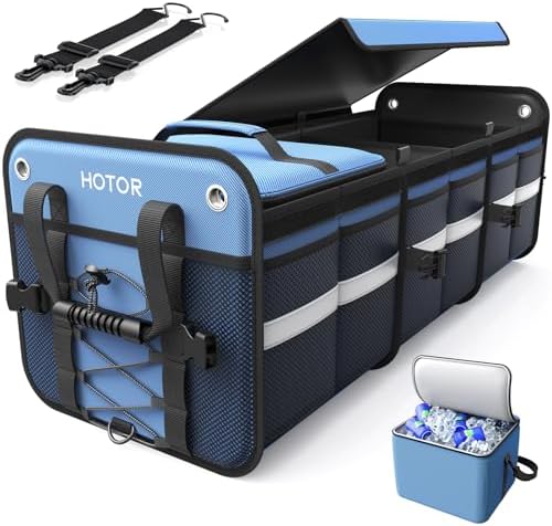 HOTOR Trunk Organizer - Car Organizer and Storage with Cooler Bag for SUV