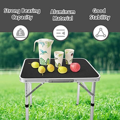Camp Field Small Folding Camping Table, Adjustable Height, Lightweight