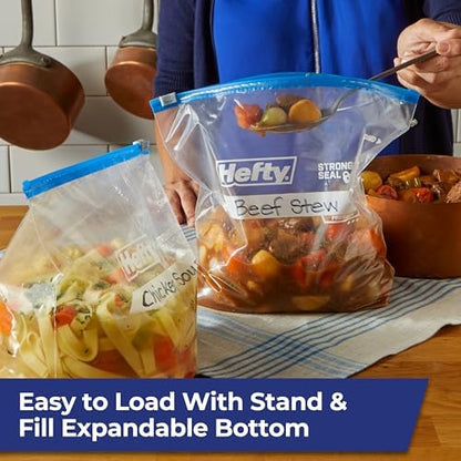 Hefty Slider Freezer Bags, Gallon Size, 56ct
