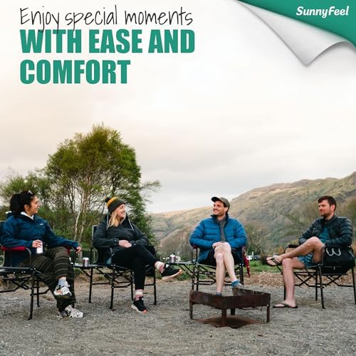 SUNNYFEEL Oversized Camping Chair Portable Directors Chairs with Side Table